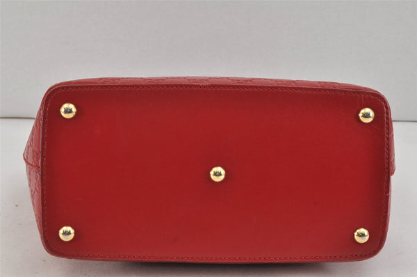 Authentic GUCCI Guccissima 2Way Tote Hand Bag GG Leather 432124 Red 2957K