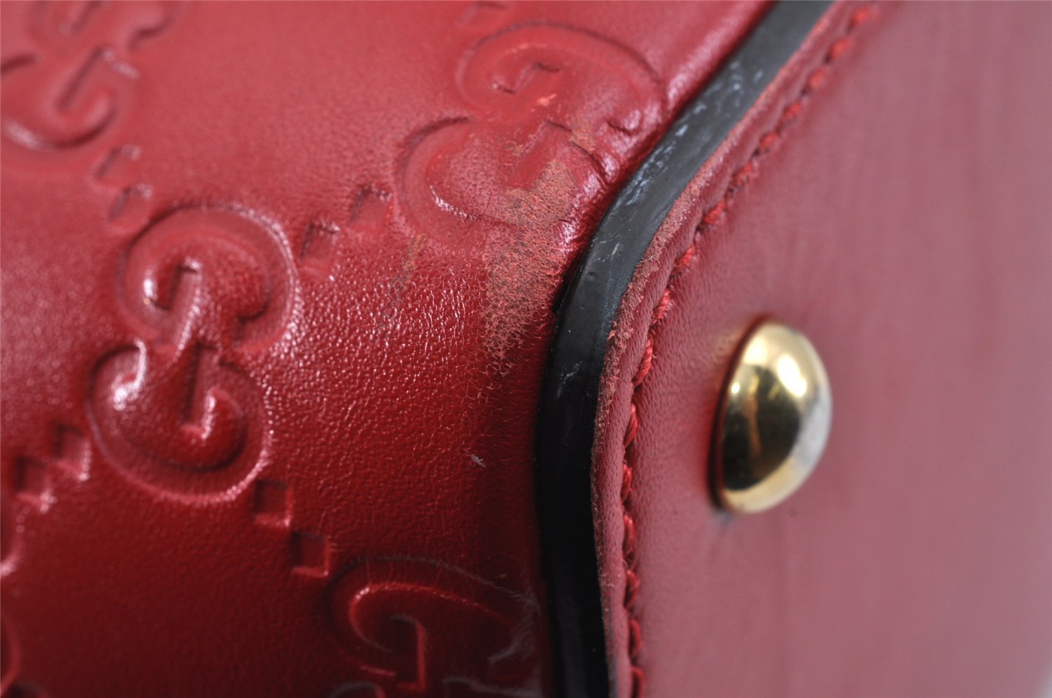 Authentic GUCCI Guccissima 2Way Tote Hand Bag GG Leather 432124 Red 2957K