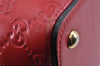 Authentic GUCCI Guccissima 2Way Tote Hand Bag GG Leather 432124 Red 2957K