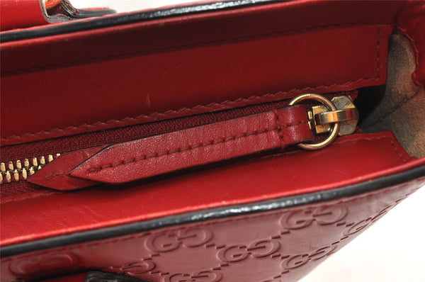 Authentic GUCCI Guccissima 2Way Tote Hand Bag GG Leather 432124 Red 2957K