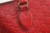 Authentic GUCCI Guccissima 2Way Tote Hand Bag GG Leather 432124 Red 2957K
