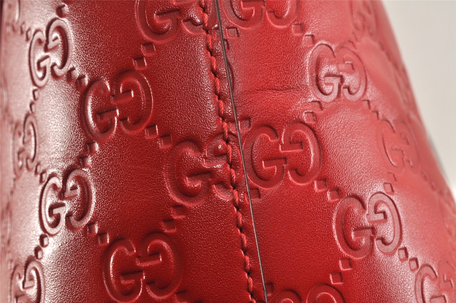 Authentic GUCCI Guccissima 2Way Tote Hand Bag GG Leather 432124 Red 2957K