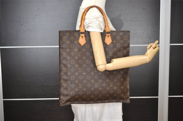 Authentic Louis Vuitton Monogram Sac Plat Hand Tote Bag M51140 LV Junk 2959I