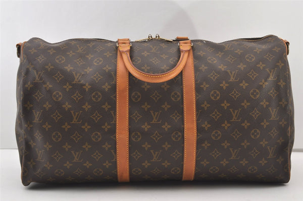 Authentic Louis Vuitton Monogram Keepall Bandouliere 55 M41414 Boston Bag 2960J