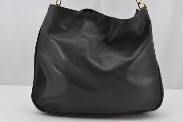 Authentic GUCCI Bamboo 2Way Shoulder Hand Bag Leather Black Junk 2961J