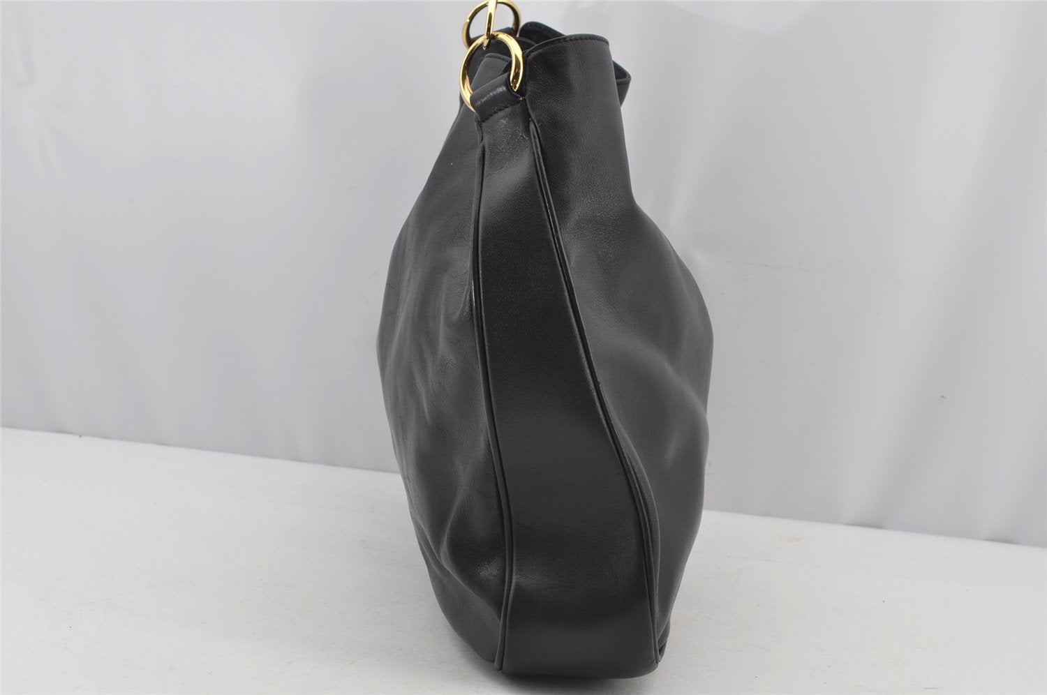 Authentic GUCCI Bamboo 2Way Shoulder Hand Bag Leather Black Junk 2961J