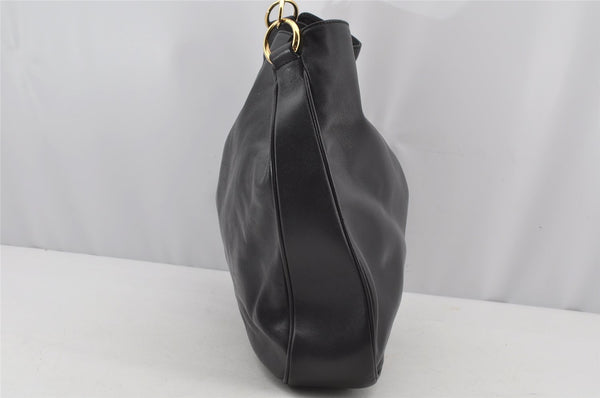 Authentic GUCCI Bamboo 2Way Shoulder Hand Bag Leather Black Junk 2961J