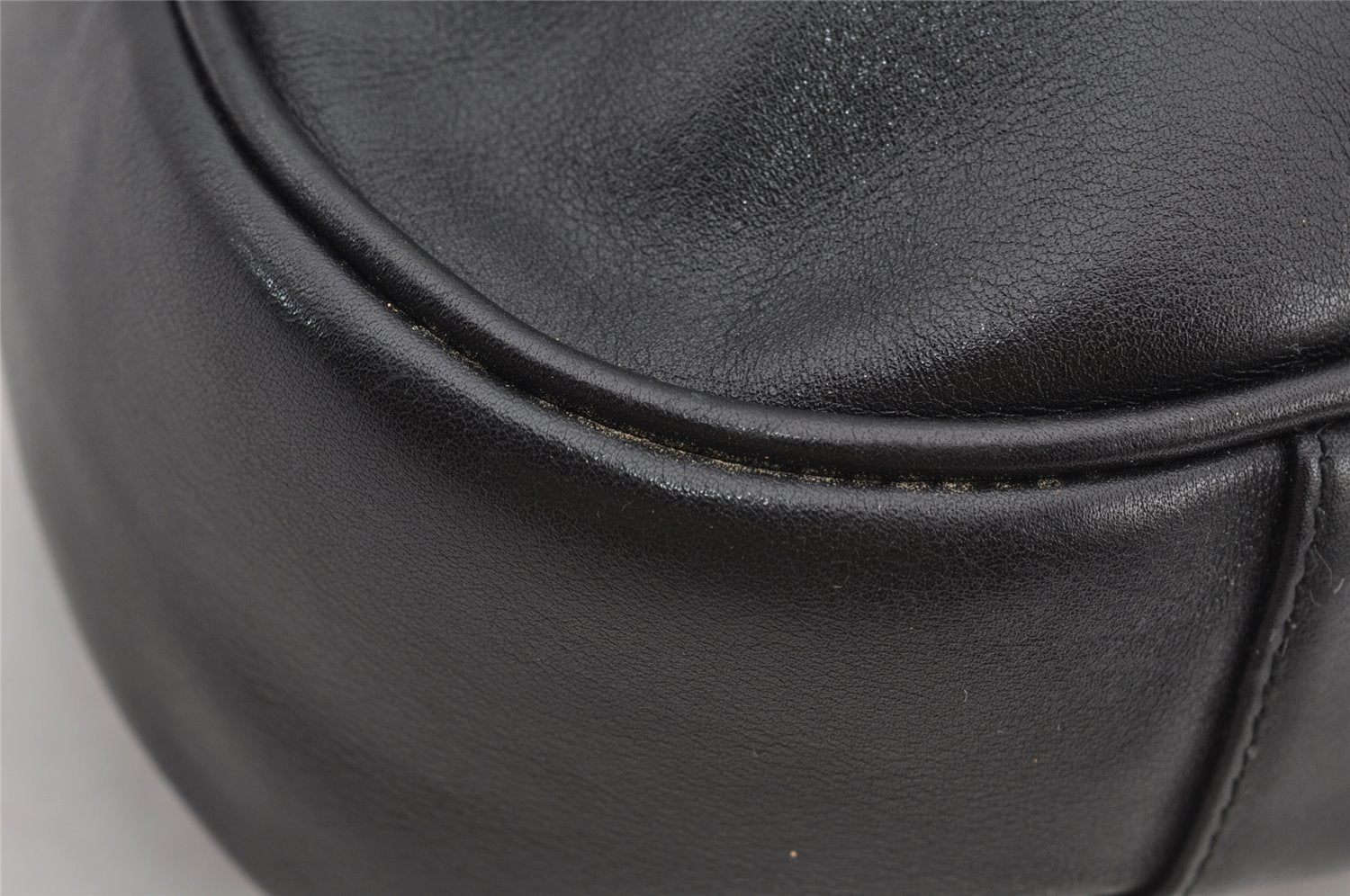 Authentic GUCCI Bamboo 2Way Shoulder Hand Bag Leather Black Junk 2961J