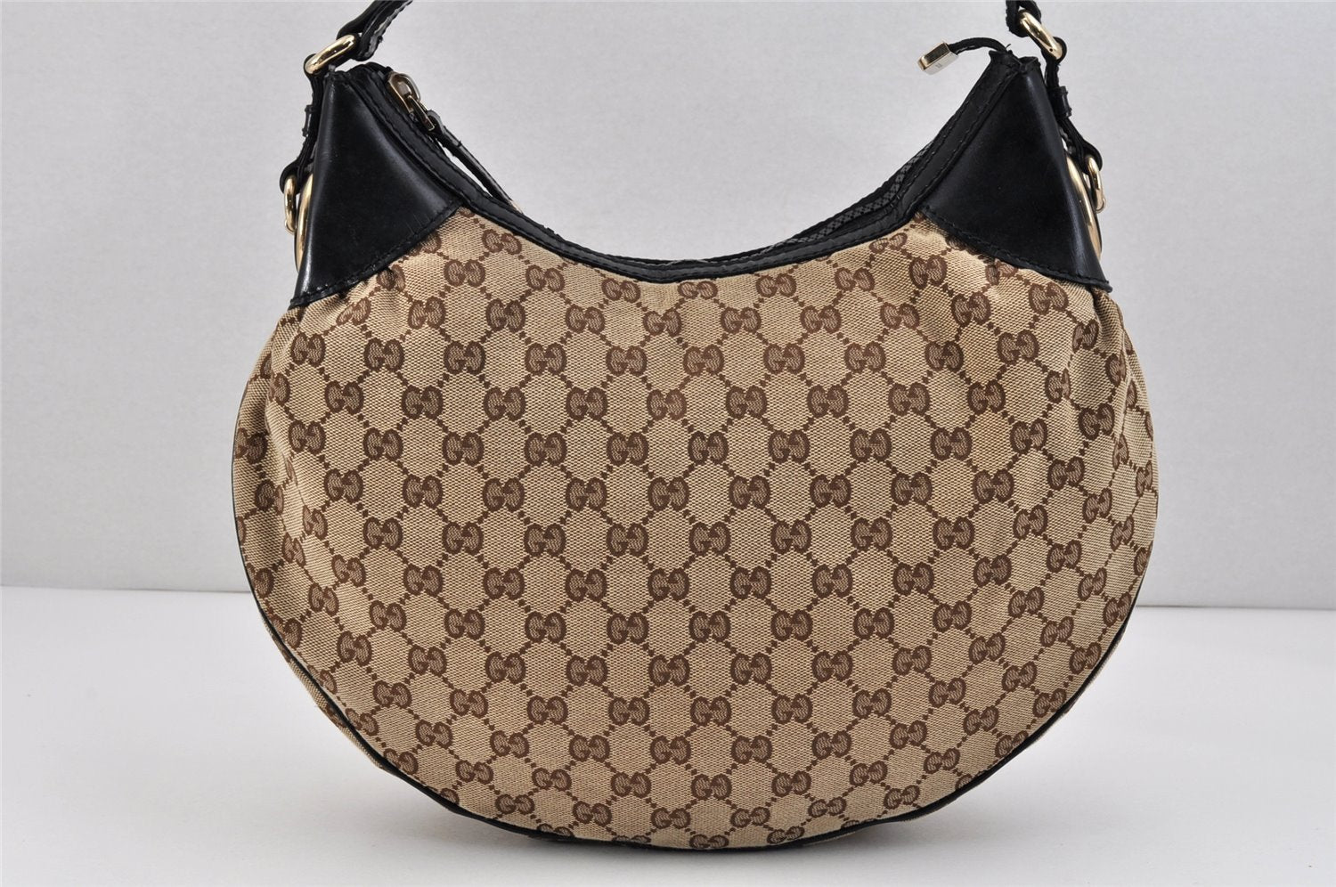 Authentic GUCCI Vintage Shoulder Hand Bag GG Canvas Leather 203927 Brown 2961K