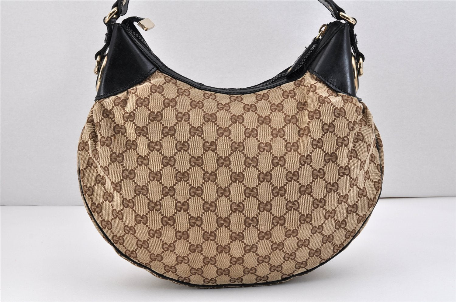 Authentic GUCCI Vintage Shoulder Hand Bag GG Canvas Leather 203927 Brown 2961K