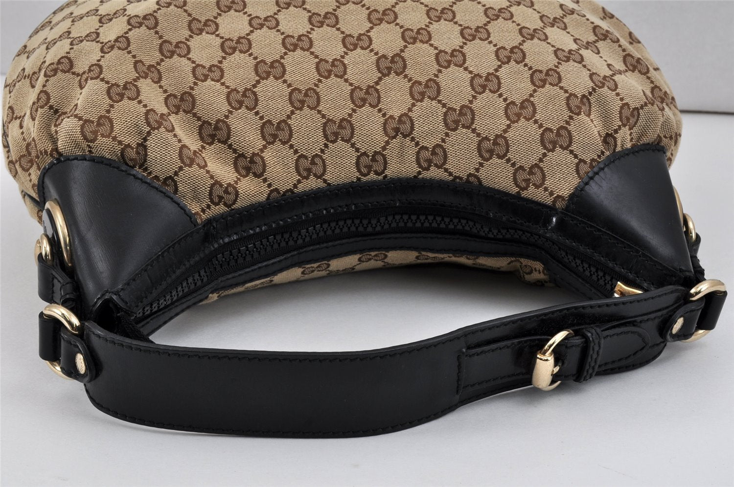 Authentic GUCCI Vintage Shoulder Hand Bag GG Canvas Leather 203927 Brown 2961K