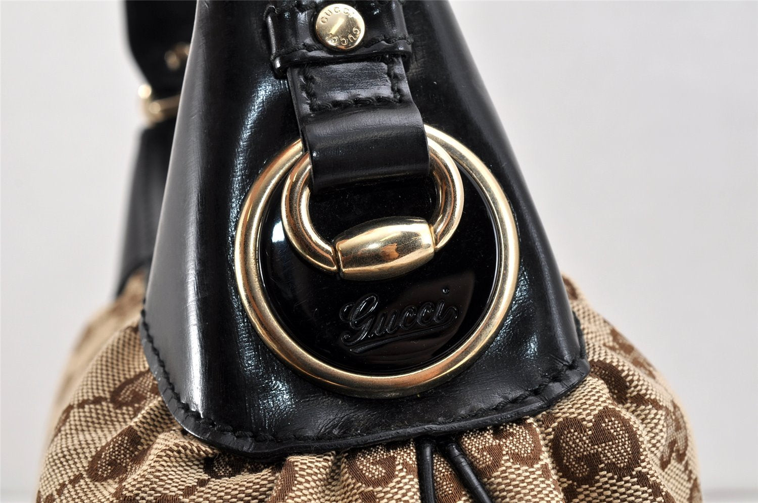 Authentic GUCCI Vintage Shoulder Hand Bag GG Canvas Leather 203927 Brown 2961K