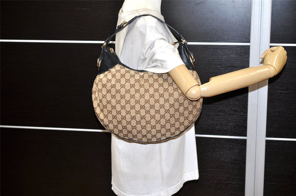 Authentic GUCCI Vintage Shoulder Hand Bag GG Canvas Leather 203927 Brown 2961K