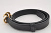 Authentic GUCCI Vintage Double G Belt Leather Size 70cm 29.5" 409417 Black 2962K