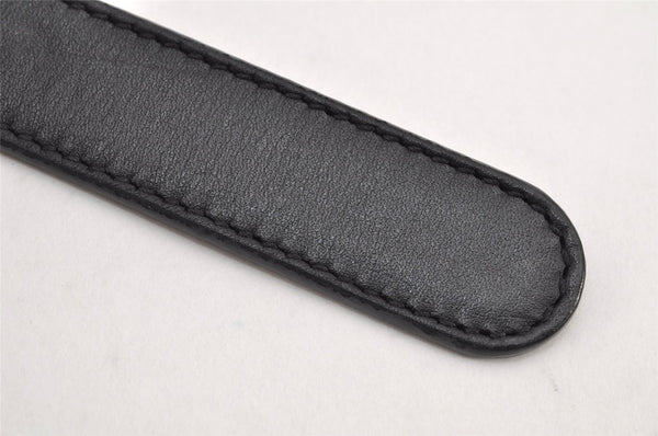 Authentic GUCCI Vintage Double G Belt Leather Size 70cm 29.5" 409417 Black 2962K