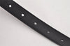 Authentic GUCCI Vintage Double G Belt Leather Size 70cm 29.5" 409417 Black 2962K