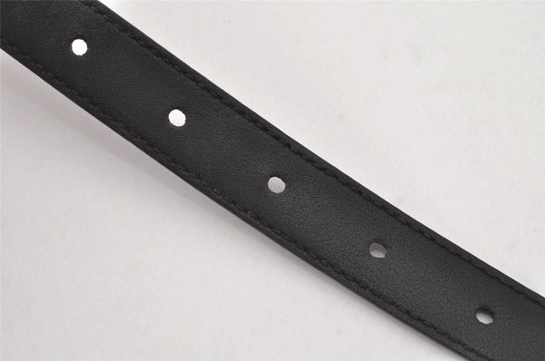 Authentic GUCCI Vintage Double G Belt Leather Size 70cm 29.5" 409417 Black 2962K