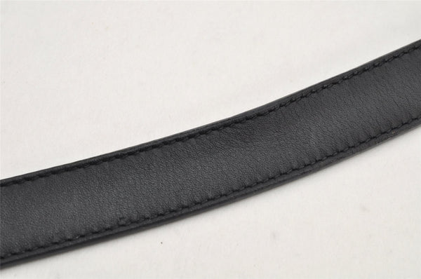 Authentic GUCCI Vintage Double G Belt Leather Size 70cm 29.5" 409417 Black 2962K