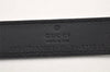 Authentic GUCCI Vintage Double G Belt Leather Size 70cm 29.5" 409417 Black 2962K