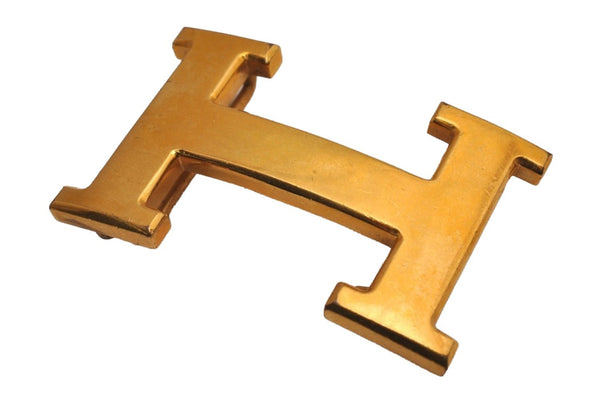 Authentic HERMES Vintage H Buckle for Constance Leather Belt Gold 2963J