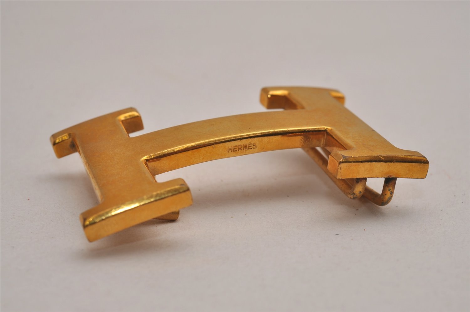 Authentic HERMES Vintage H Buckle for Constance Leather Belt Gold 2963J