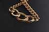 Authentic Christian Dior Gold Tone Rhinestone Chain Pendant Necklace CD 2964J