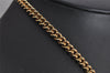 Authentic Christian Dior Gold Tone Rhinestone Chain Pendant Necklace CD 2964J