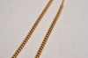 Authentic Christian Dior Gold Tone Rhinestone Chain Pendant Necklace CD 2964J