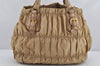 Authentic PRADA Tessuto Gaufre Nylon Leather 2Way Tote Bag BN1792 Beige 2964K