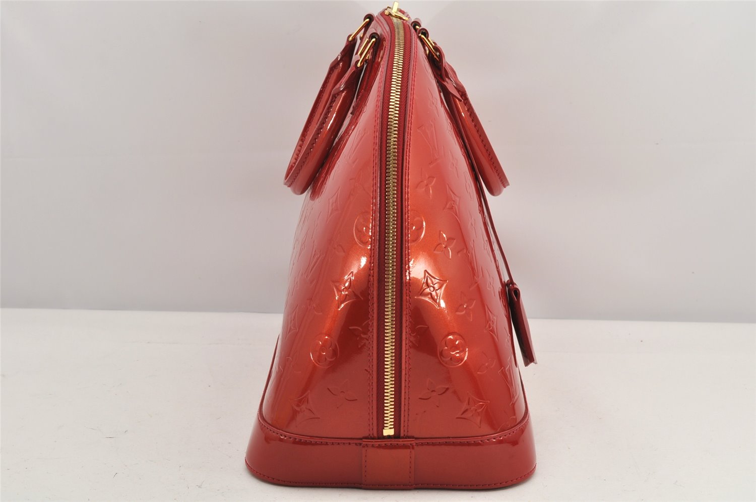 Authentic Louis Vuitton Vernis Alma GM Hand Bag Red M93596 LV 2965K