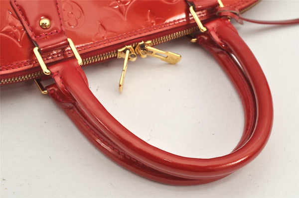 Authentic Louis Vuitton Vernis Alma GM Hand Bag Red M93596 LV 2965K