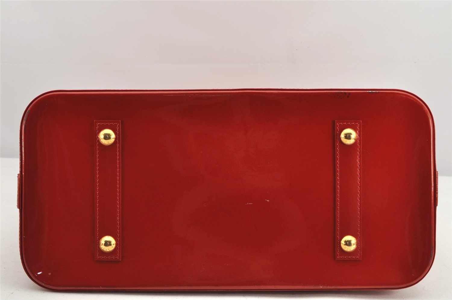 Authentic Louis Vuitton Vernis Alma GM Hand Bag Red M93596 LV 2965K