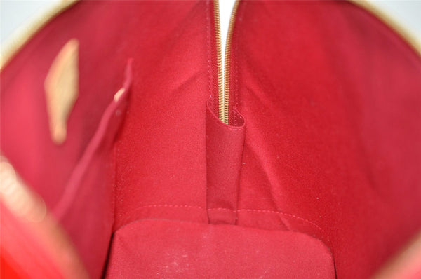 Authentic Louis Vuitton Vernis Alma GM Hand Bag Red M93596 LV 2965K