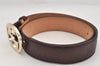 Auth GUCCI Guccissima Interlocking Belt GG Leather 80cm 31.5" 114876 Brown 2966K