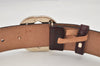 Auth GUCCI Guccissima Interlocking Belt GG Leather 80cm 31.5" 114876 Brown 2966K