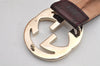 Auth GUCCI Guccissima Interlocking Belt GG Leather 80cm 31.5" 114876 Brown 2966K