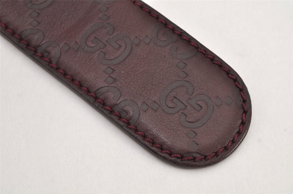 Auth GUCCI Guccissima Interlocking Belt GG Leather 80cm 31.5" 114876 Brown 2966K