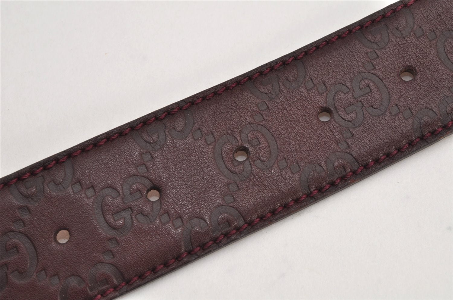 Auth GUCCI Guccissima Interlocking Belt GG Leather 80cm 31.5