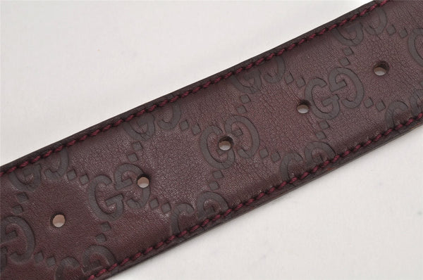 Auth GUCCI Guccissima Interlocking Belt GG Leather 80cm 31.5" 114876 Brown 2966K