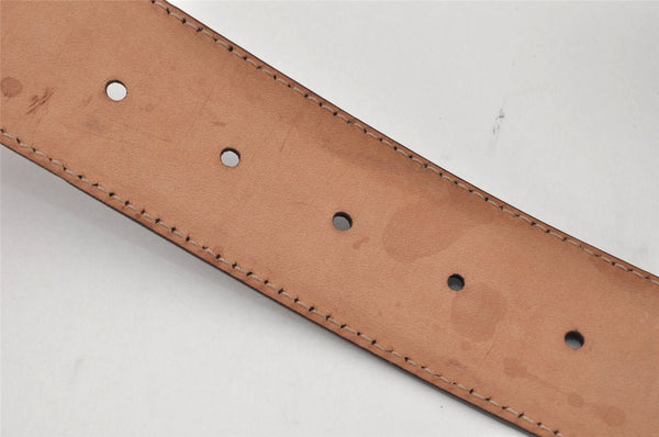 Auth GUCCI Guccissima Interlocking Belt GG Leather 80cm 31.5" 114876 Brown 2966K