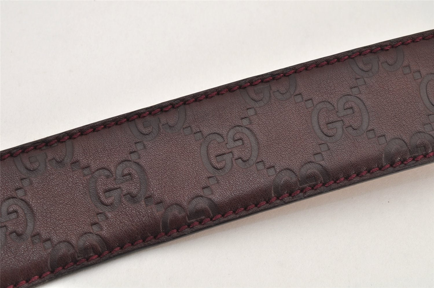 Auth GUCCI Guccissima Interlocking Belt GG Leather 80cm 31.5