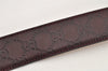 Auth GUCCI Guccissima Interlocking Belt GG Leather 80cm 31.5" 114876 Brown 2966K