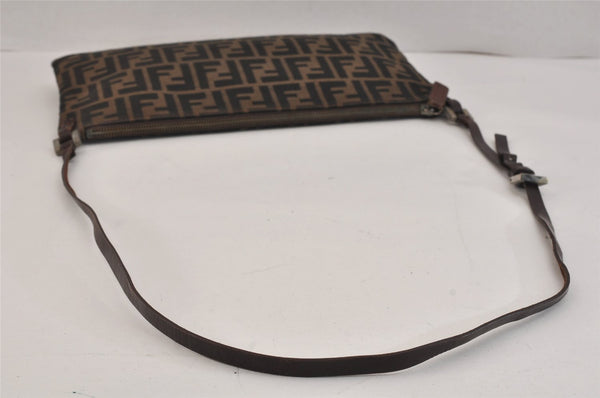 Authentic FENDI Vintage Zucca Shoulder Cross Body Bag Canvas Leather Brown 2967K