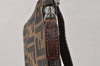 Authentic FENDI Vintage Zucca Shoulder Cross Body Bag Canvas Leather Brown 2967K