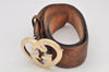 Authentic GUCCI Guccissima Heart Belt GG Leather 80cm 31.5" 245856 Brown 2968K