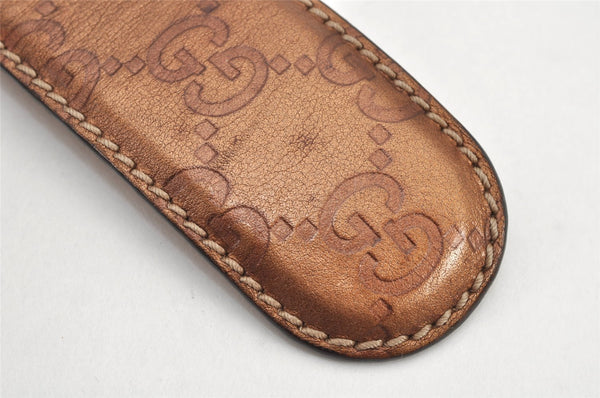Authentic GUCCI Guccissima Heart Belt GG Leather 80cm 31.5" 245856 Brown 2968K
