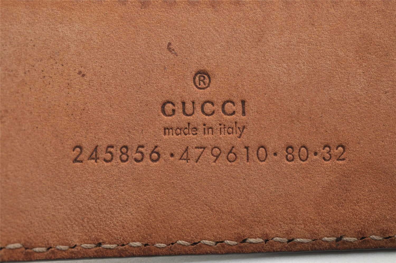 Authentic GUCCI Guccissima Heart Belt GG Leather 80cm 31.5