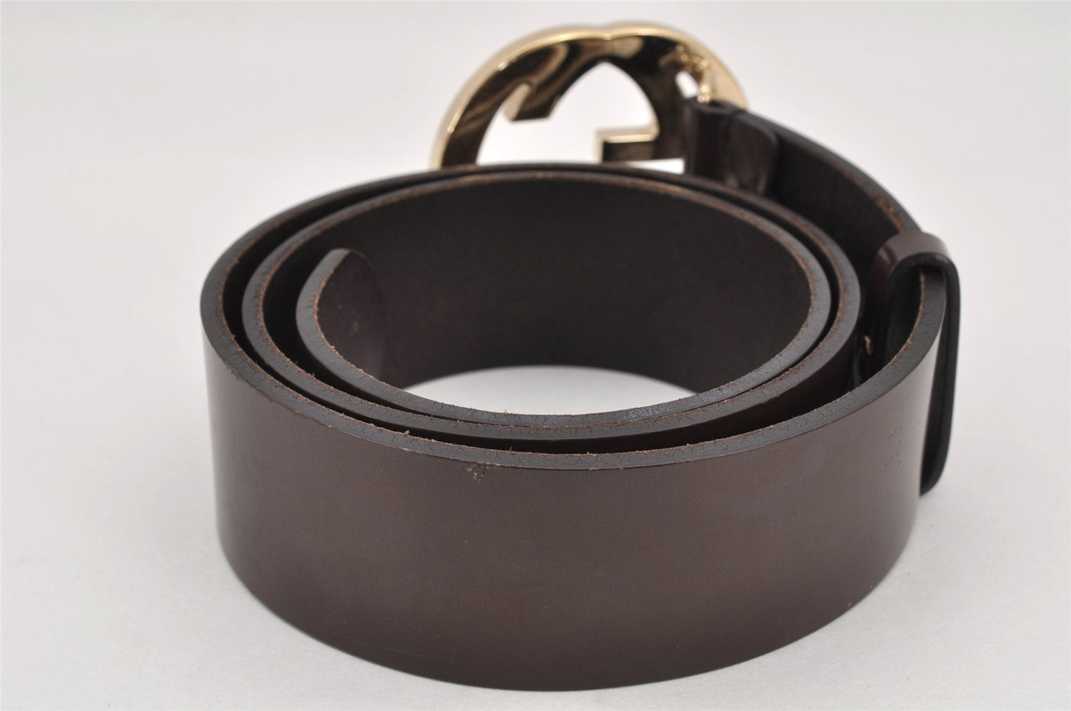 Authentic GUCCI Interlocking G Belt Leather Size 80cm 31.5