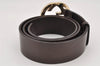 Authentic GUCCI Interlocking G Belt Leather Size 80cm 31.5" 114876 Brown 2969K