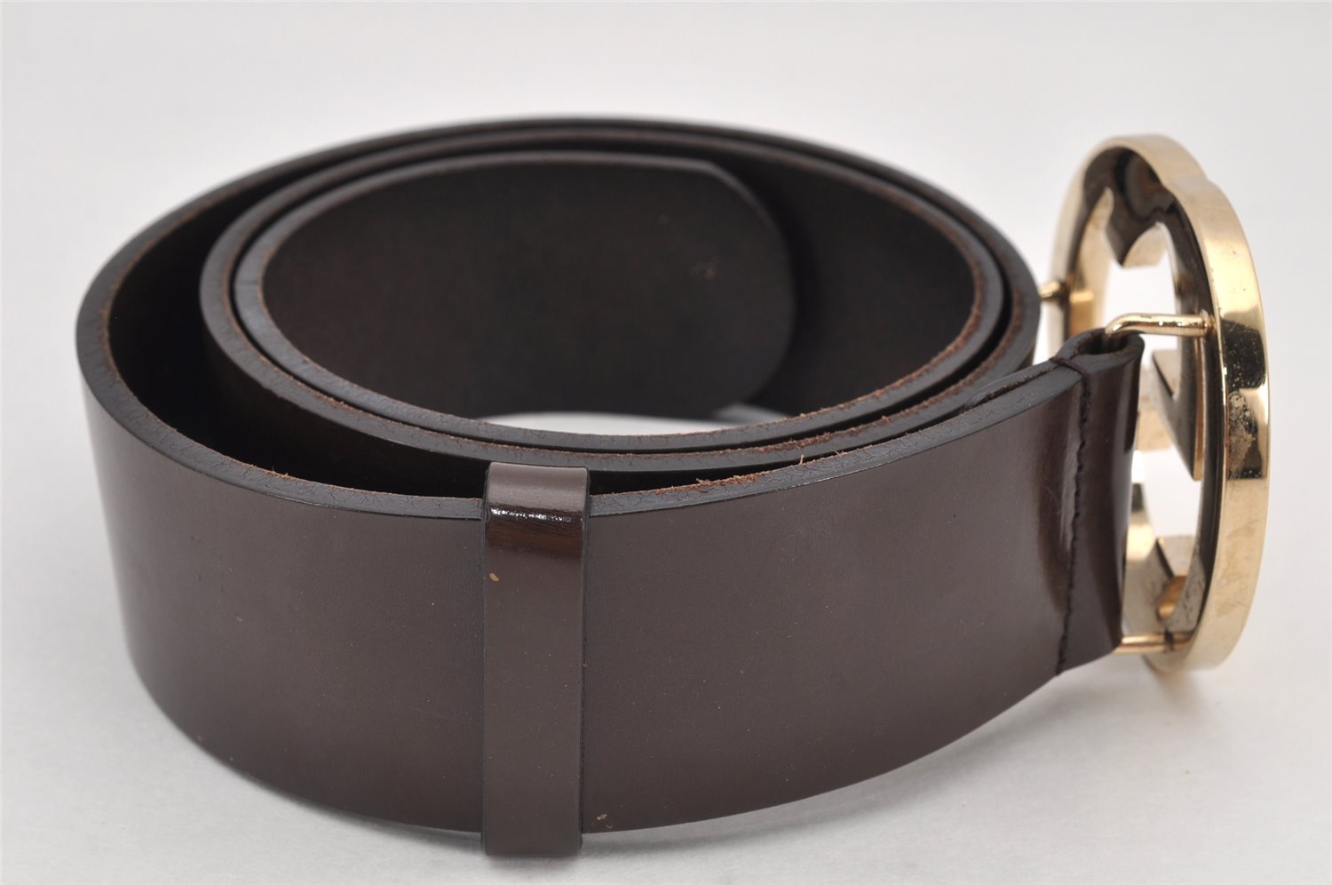 Authentic GUCCI Interlocking G Belt Leather Size 80cm 31.5